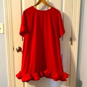 NWOT Anthropologie Red Ruffled Mini Dress